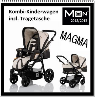 Moon 2013 Kombi Kinderwagen Magma incl. Tragetasche 823 Jet Set