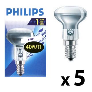 Pack of PHILIPS SES E14 40W R50 Reflector Spot Light Bulbs.