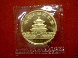 Sie erhalten eine 25 Yuan 1/4 oz Gold China Panda 1990 in