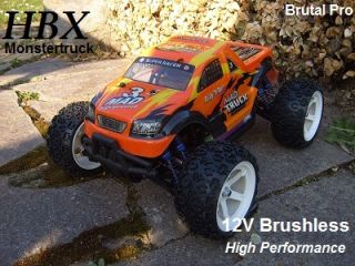 RC Monstertruck, Brutal PRO, 12 V BRUSHLESS, Buggy, Auto, HBX, 95km/h