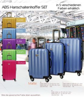 PREMIUM Hartschalen Reisekoffer Set 3tlg. 5 Farben l Koffer Trolley