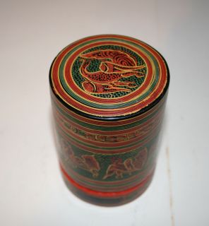 Lacquerware Burma Lackdose Cigarette or trinket Box