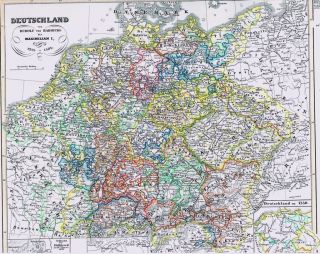 Alte Landkarte Deutschland Habsburger Rudolf von Habsburg   Maximilian