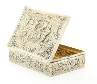 800 er Silber bildschöne Silberdose Punze Halbmond mit Krone Dose Box