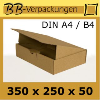 100 Maxibrief Kartons Post Warensendung 350 x 250 x 50mm DIN A4 / B4