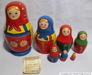 Orig.DDR Matroschka Babuschka Holz Puppe Steckpuppe UdSSR 1960/70