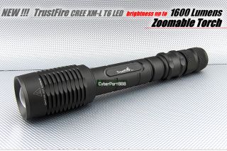 1600Lm CREE XM L T6 LED Zoomable Flashlight Torch +SET