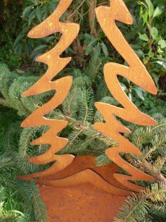 Tanne aus Metall offen, Weihnachtsbaum, Edelrost, Rost, 80 cm hoch