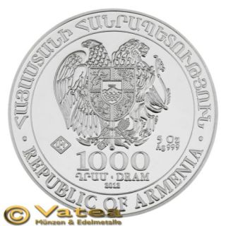 Armenien 1000 Dram Arche Noah 2012 5 Unzen Oz Silber