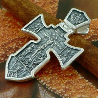 Orthodox Russische die Kreuzigung Christi 925 Sterling KS007