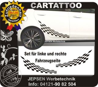 Racing CARTATTOO Karo Flag Auto Seitenaufkleber C40, Set 2 Stk 60cm