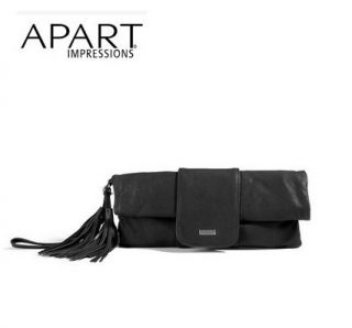 Clutch Tasche aus Leder schwarz von APART NEU