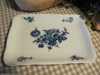 Top* Seltmann Weiden Wien blaue Blume Rose Butterplatte   Platte zu