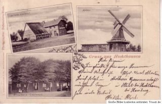 Hechthausen bei Cuxhaven  2 Gasthäuser + Windmühle , Bahnpost