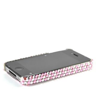 Luxus Strass Bling Hard Case iPhone 4 Pink Rosa Tasche Hülle Perlen