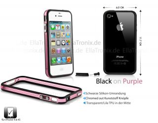 iPhone 4 4S TPU Silikon Case Schutz Hülle Cover Schale Bumper lila