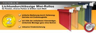 Verdunkelungsrollo Mini / Seitenzugrollo / klemmen / Klemmfix Rollos