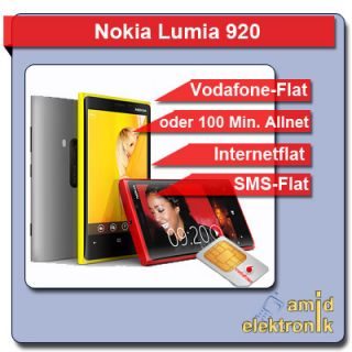 Nokia Lumia 920 + Vodafone Flat light Internet , SMS Flat und 100 Min