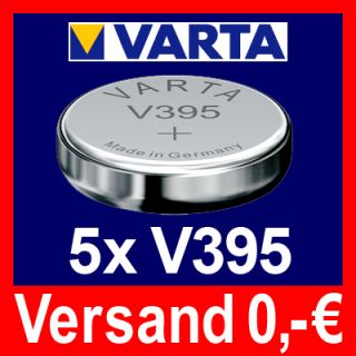 5x V395 Uhren Batterie Knopfzelle SR57 SR927 VARTA°