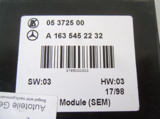 Mercedes W163 ML320 Motor Steuergerät Wegfahrsperre Set