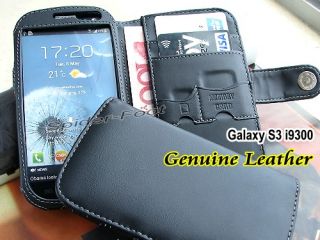 Echt Leder tasche Hülle Wallet Book Flip Case für Samsung Galaxy S3