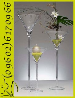 Martiniglas XXL Glasvase Bodenvase 70 cm Vase Glas groß Glasdeko