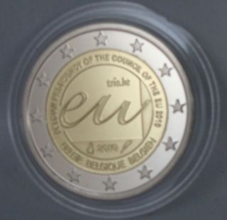 PP 2010 2 Euro Belgien Gedenkmünze EU Ratspräsidentschaft in Kapsel