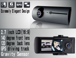 LCD Auto Dual lens G sensor GPS CAM Video Camcorder Car Kamera