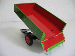 Blechspielzeug Traktor Anhänger grün, Kipper, KOVAP 938
