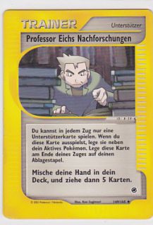 Pokemon Karte PROFESSOR EICHS NACHFORSCHUNGEN Expedition
