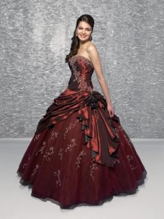 Rotwein Brautkleid Hochzeitskleid Abendkleid Braut kleid Gr32 34 36