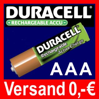 Akku Micro AAA oder Mignon AA Duracell Active Charge°