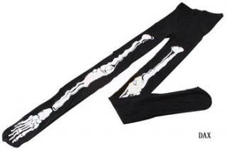 Lady Skeleton Bone Printed Pants Tights Pantyhose Leggings Stockings