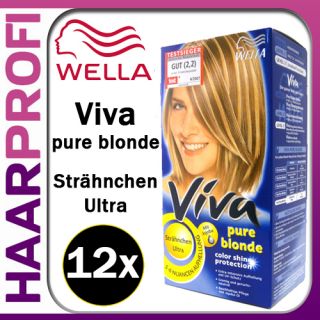 12 x Wella Viva pure blonde ULTRA Strähnchen mit Jojoba