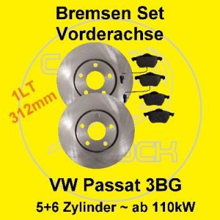 Bremsscheiben Bremsbeläge vorn VW Passat 3BG 2.5TDI 2.8