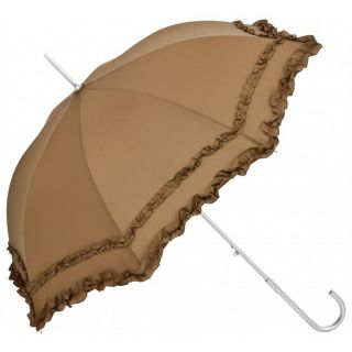 VON LILIENFELD Regenschirm Mary braun Rüschen Schirm