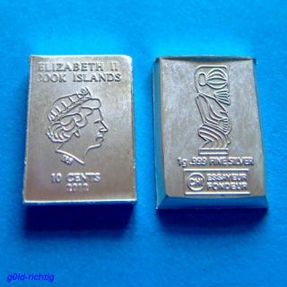 Gramm Silberbarren   Cook Islands (1g 999 Silber Feinsilber Silver