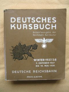 Deutsches Kursbuch Winter 1937/38   Gesamtausgabe der Reichsbahn