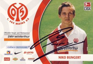 Autogrammkarte   Niko Bungert (1. FSV Mainz 05)   signiert