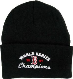 Red Sox World Series Champions 2007 Black Beanie Hat/Cap: Clothing