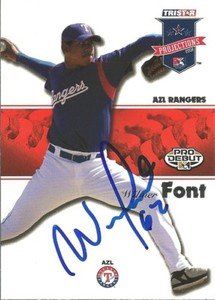 Font Signed Texas Rangers 2008 Projections Card