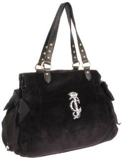 Couture High Drama Iconic Velour Shoulder Bag,Black,One Size Shoes