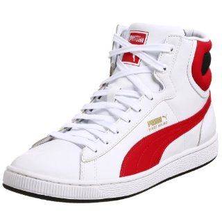 : PUMA Mens First Round L Basketball Shoe,White/Red/Black,4 M: Shoes