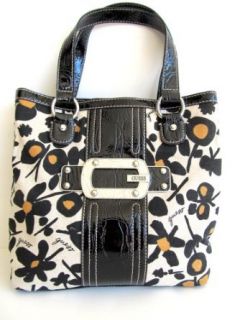 Guess Floral Prints Small Tote Handbag Purse, Black