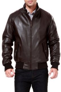 BGSD Mens New Zealand Lambskin Leather Raglan Sleeve