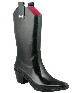  Capelli New York Shiny Solid Cowboy Ladies Rubber Rain Boot Shoes
