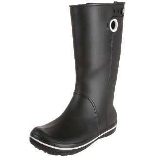 Crocs Womens Crocband Jaunt Rain Boot,Black,4 W US: Shoes