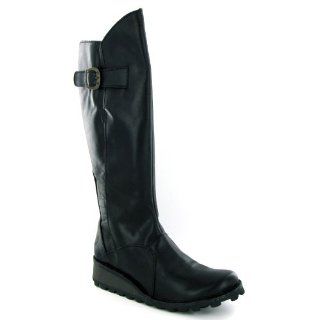 Fly London Mol Black Leather Womens Boots: Shoes