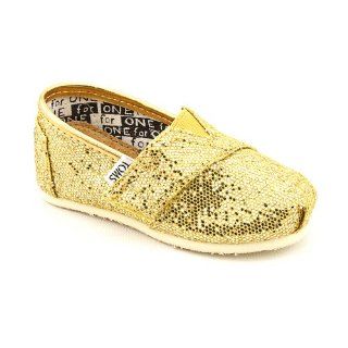  TOMS Gold Glitter Classic 007013D11 GOLD Tiny / Kids Shoes