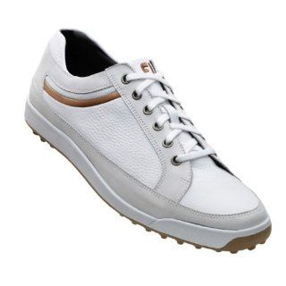 Spikeless Golf Shoes White/Taupe Blaze 10 1/2: Sports & Outdoors